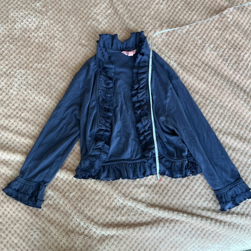 Lilly Pulitzer Navy Ruffle Crop Top